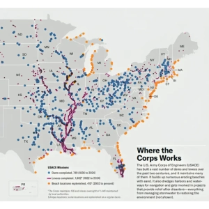 جایی که سپاه مهندسان ارتش آمریکا فعالیت می‌کند.