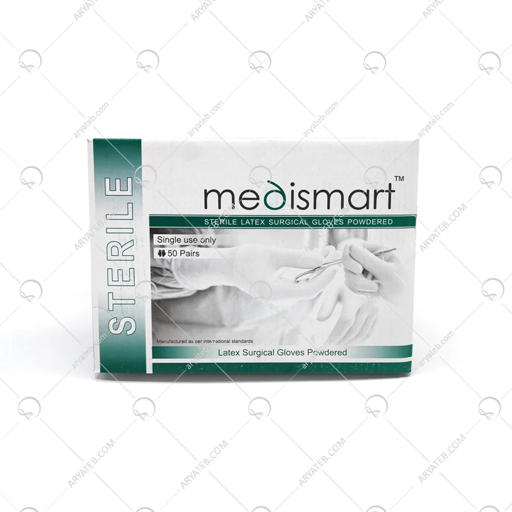 دستکش جراحی مدی اسمارت کم پودر