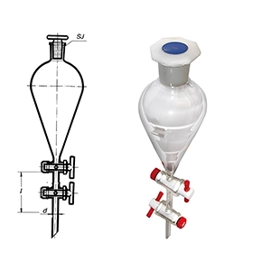 دکانتور دو شیر مخروطی شیر شیشه ای
