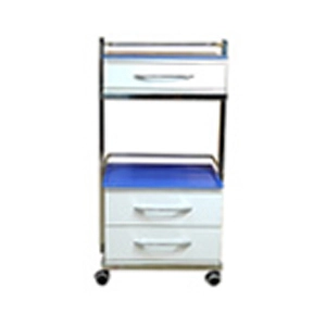 ترالی دو طبقه دو کشو پایین یک کشو بالا شیشه ای