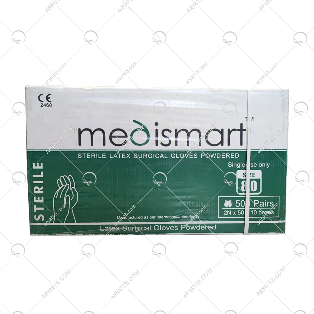 دستکش جراحی مدی اسمارت کم پودر