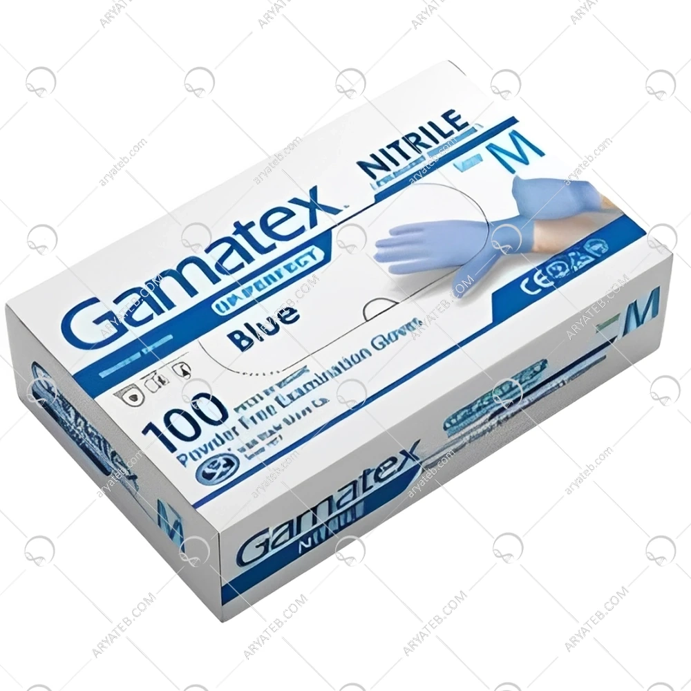 دستکش نیتریل آبی گاماتکس