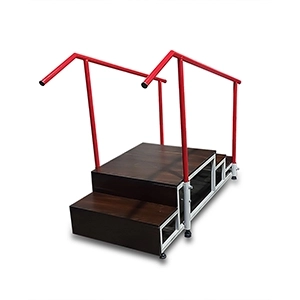 پله دو طرفه فلزی با نرده