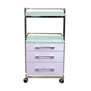 ترالی دو طبقه سه کشو پایین شیشه ای