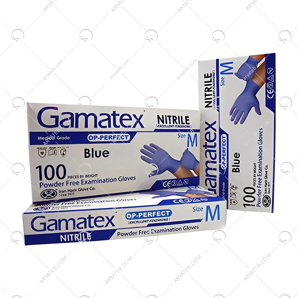 دستکش نیتریل آبی گاماتکس