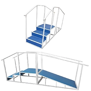 پله و رمپ با حفاظ فلزی