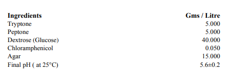 عکس محیط کشت SABOURAUD CHLORAMPHENICOL AGAR