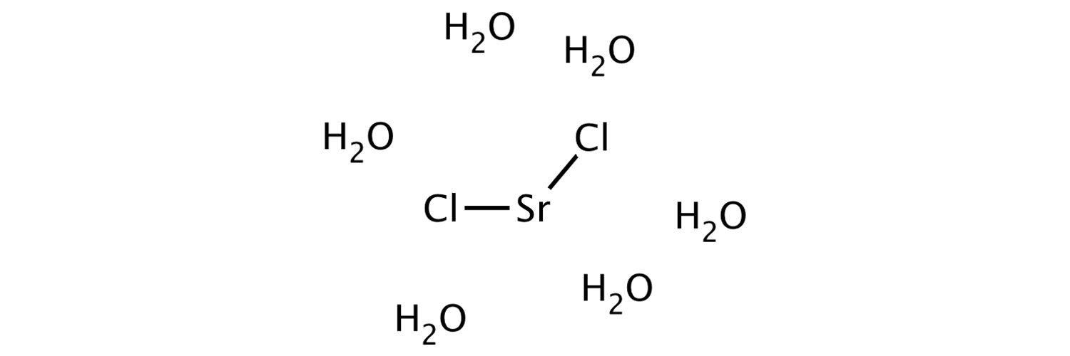 ساختار شیمیایی کلرید استرانسیوم 6 آبه